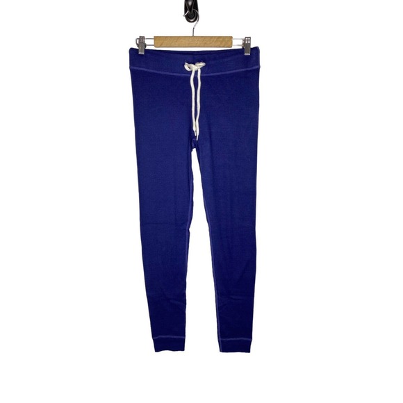 NWT Monrow Womens Ribbed Cuff Sweatpants Size Medium Lounge Wear Blue Drawstring - Picture 3 of 10